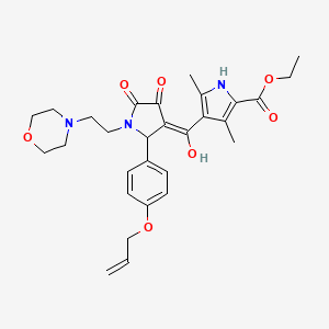 ethyl 4-[(E)-hydroxy-[1-(2-morpholin-4-ylethyl)-4,5-dioxo-2-(4-prop-2-enoxyphenyl)pyrrolidin-3-ylidene]methyl]-3,5-dimethyl-1H-pyrrole-2-carboxylate