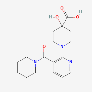 4-hydroxy-1-[3-(piperidin-1-ylcarbonyl)pyridin-2-yl]piperidine-4-carboxylic acid