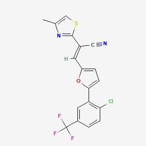 3-{5-[2-chloro-5-(trifluoromethyl)phenyl]-2-furyl}-2-(4-methyl-1,3-thiazol-2-yl)acrylonitrile