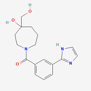 molecular formula C17H21N3O3 B5337722 4-(hydroxymethyl)-1-[3-(1H-imidazol-2-yl)benzoyl]-4-azepanol 