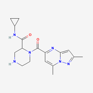 N-cyclopropyl-1-[(2,7-dimethylpyrazolo[1,5-a]pyrimidin-5-yl)carbonyl]-2-piperazinecarboxamide