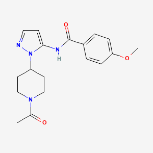 N-[1-(1-acetylpiperidin-4-yl)-1H-pyrazol-5-yl]-4-methoxybenzamide