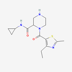 N-cyclopropyl-1-[(4-ethyl-2-methyl-1,3-thiazol-5-yl)carbonyl]-2-piperazinecarboxamide