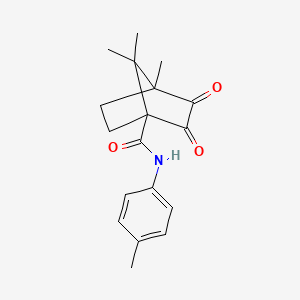 4,7,7-trimethyl-N-(4-methylphenyl)-2,3-dioxobicyclo[2.2.1]heptane-1-carboxamide