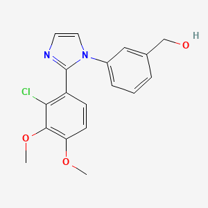 {3-[2-(2-chloro-3,4-dimethoxyphenyl)-1H-imidazol-1-yl]phenyl}methanol