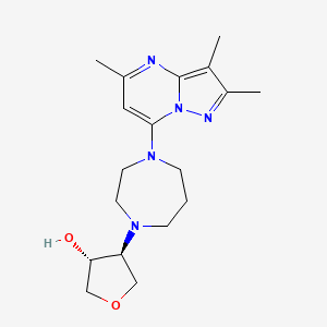 (3R,4S)-4-[4-(2,3,5-trimethylpyrazolo[1,5-a]pyrimidin-7-yl)-1,4-diazepan-1-yl]oxolan-3-ol