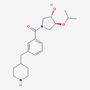 [(3S,4S)-3-hydroxy-4-propan-2-yloxypyrrolidin-1-yl]-[3-(piperidin-4-ylmethyl)phenyl]methanone