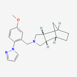 (1R*,2R*,6S*,7S*)-4-[5-methoxy-2-(1H-pyrazol-1-yl)benzyl]-4-azatricyclo[5.2.1.0~2,6~]decane