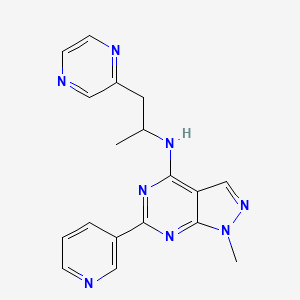 1-methyl-N-[1-methyl-2-(2-pyrazinyl)ethyl]-6-(3-pyridinyl)-1H-pyrazolo[3,4-d]pyrimidin-4-amine