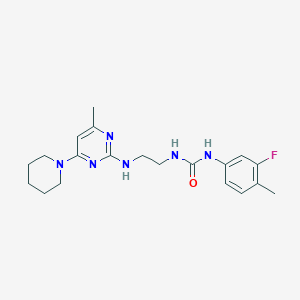 N-(3-fluoro-4-methylphenyl)-N'-(2-{[4-methyl-6-(1-piperidinyl)-2-pyrimidinyl]amino}ethyl)urea