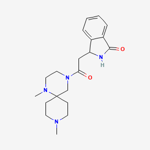 molecular formula C20H28N4O2 B5338337 3-[2-(1,9-dimethyl-1,4,9-triazaspiro[5.5]undec-4-yl)-2-oxoethyl]isoindolin-1-one 