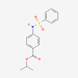 molecular formula C16H17NO4S B5338360 isopropyl 4-[(phenylsulfonyl)amino]benzoate 