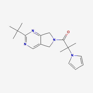 molecular formula C18H24N4O B5338369 2-tert-butyl-6-[2-methyl-2-(1H-pyrrol-1-yl)propanoyl]-6,7-dihydro-5H-pyrrolo[3,4-d]pyrimidine 