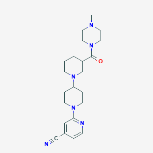 molecular formula C22H32N6O B5338471 2-{3-[(4-methylpiperazin-1-yl)carbonyl]-1,4'-bipiperidin-1'-yl}isonicotinonitrile 