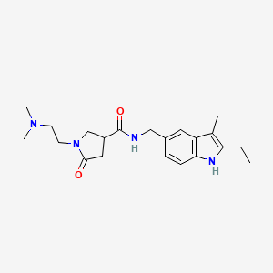 1-[2-(dimethylamino)ethyl]-N-[(2-ethyl-3-methyl-1H-indol-5-yl)methyl]-5-oxopyrrolidine-3-carboxamide