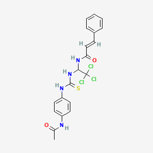 N(1-(((4-(ACETYLAMINO)ANILINO)CARBOTHIOYL)AMINO)-2,2,2-TRI-CL-ET)3-PH-ACRYLAMIDE