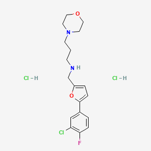 N-[[5-(3-chloro-4-fluorophenyl)furan-2-yl]methyl]-3-morpholin-4-ylpropan-1-amine;dihydrochloride