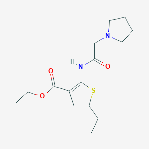 ethyl 5-ethyl-2-[(1-pyrrolidinylacetyl)amino]-3-thiophenecarboxylate