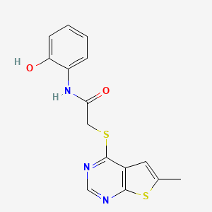 N-(2-hydroxyphenyl)-2-((6-methylthieno[2,3-d]pyrimidin-4-yl)thio)acetamide