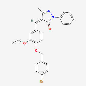 (4Z)-4-[[4-[(4-bromophenyl)methoxy]-3-ethoxyphenyl]methylidene]-5-methyl-2-phenylpyrazol-3-one