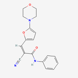 2-cyano-3-[5-(4-morpholinyl)-2-furyl]-N-phenylacrylamide