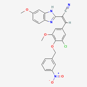 molecular formula C25H19ClN4O5 B5339191 (Z)-3-[3-chloro-5-methoxy-4-[(3-nitrophenyl)methoxy]phenyl]-2-(6-methoxy-1H-benzimidazol-2-yl)prop-2-enenitrile 