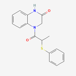 molecular formula C17H16N2O2S B5339197 4-[2-(phenylthio)propanoyl]-3,4-dihydro-2(1H)-quinoxalinone 