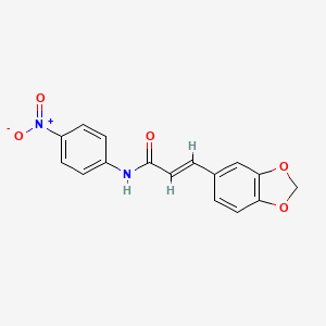 molecular formula C16H12N2O5 B5339198 3-(1,3-benzodioxol-5-yl)-N-(4-nitrophenyl)acrylamide 