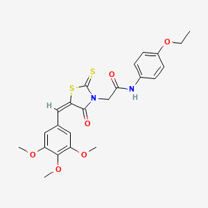 N-(4-ethoxyphenyl)-2-[(5E)-4-oxo-2-sulfanylidene-5-[(3,4,5-trimethoxyphenyl)methylidene]-1,3-thiazolidin-3-yl]acetamide