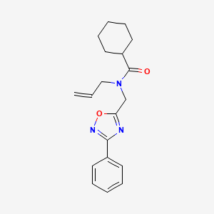 N-allyl-N-[(3-phenyl-1,2,4-oxadiazol-5-yl)methyl]cyclohexanecarboxamide