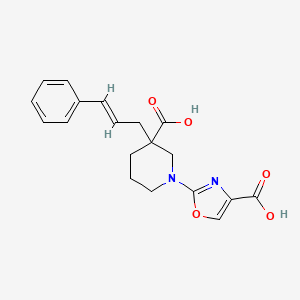 1-(4-carboxy-1,3-oxazol-2-yl)-3-[(2E)-3-phenylprop-2-en-1-yl]piperidine-3-carboxylic acid