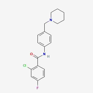 2-chloro-4-fluoro-N-[4-(piperidin-1-ylmethyl)phenyl]benzamide