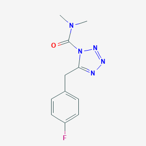 molecular formula C11H12FN5O B533946 5-[(4-氟苯基)甲基]-N,N-二甲基-1H-1,2,3,4-四唑-1-甲酰胺 