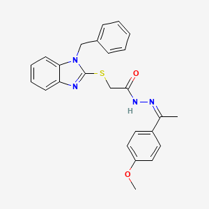 2-[(1-Benzyl-1H-1,3-benzodiazol-2-YL)sulfanyl]-N'-[(1Z)-1-(4-methoxyphenyl)ethylidene]acetohydrazide