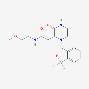 N-(2-methoxyethyl)-2-{3-oxo-1-[2-(trifluoromethyl)benzyl]-2-piperazinyl}acetamide