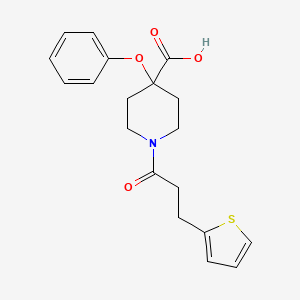 4-phenoxy-1-[3-(2-thienyl)propanoyl]piperidine-4-carboxylic acid