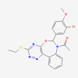 1-[6-(3-BROMO-4-METHOXYPHENYL)-3-(ETHYLSULFANYL)[1,2,4]TRIAZINO[5,6-D][3,1]BENZOXAZEPIN-7(6H)-YL]-1-ETHANONE