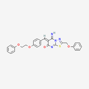 (6Z)-5-imino-6-[4-(2-phenoxyethoxy)benzylidene]-2-(phenoxymethyl)-5,6-dihydro-7H-[1,3,4]thiadiazolo[3,2-a]pyrimidin-7-one