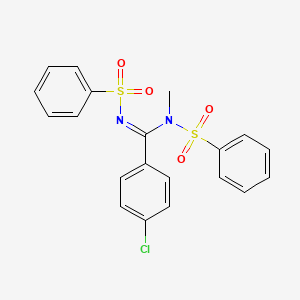 4-chloro-N-methyl-N,N'-bis(phenylsulfonyl)benzenecarboximidamide