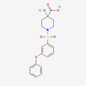 molecular formula C18H19NO6S B5339799 4-hydroxy-1-[(3-phenoxyphenyl)sulfonyl]piperidine-4-carboxylic acid 