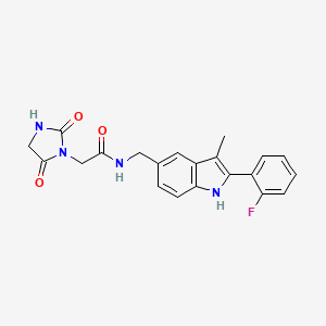 2-(2,5-dioxoimidazolidin-1-yl)-N-{[2-(2-fluorophenyl)-3-methyl-1H-indol-5-yl]methyl}acetamide