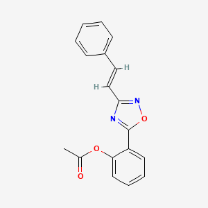 molecular formula C18H14N2O3 B5339893 2-{3-[(1E)-2-PHENYLETHENYL]-1,2,4-OXADIAZOL-5-YL}PHENYL ACETATE 