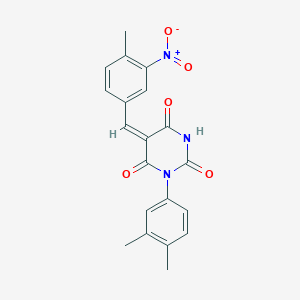 (5E)-1-(3,4-dimethylphenyl)-5-[(4-methyl-3-nitrophenyl)methylidene]-1,3-diazinane-2,4,6-trione