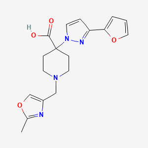 4-[3-(2-furyl)-1H-pyrazol-1-yl]-1-[(2-methyl-1,3-oxazol-4-yl)methyl]piperidine-4-carboxylic acid