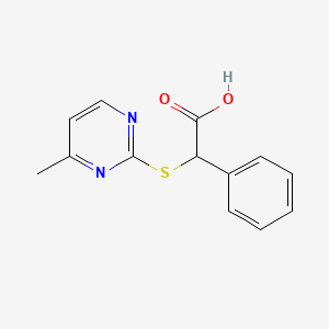 molecular formula C13H12N2O2S B5339954 alpha-((4-Methyl-2-pyrimidinyl)thio)benzeneacetic acid CAS No. 87125-93-7