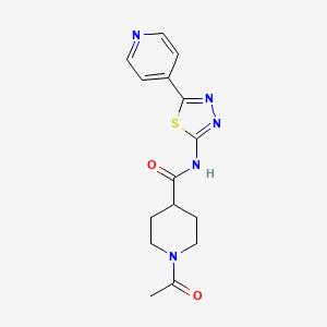 1-acetyl-N-[5-(4-pyridinyl)-1,3,4-thiadiazol-2-yl]-4-piperidinecarboxamide