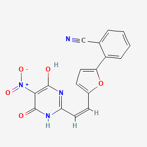 2-{5-[2-(4-hydroxy-5-nitro-6-oxo-1,6-dihydro-2-pyrimidinyl)vinyl]-2-furyl}benzonitrile