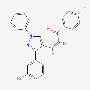 (Z)-3-[3-(3-bromophenyl)-1-phenylpyrazol-4-yl]-1-(4-fluorophenyl)prop-2-en-1-one