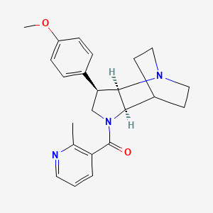 molecular formula C23H27N3O2 B5340016 [(2R,3R,6R)-3-(4-methoxyphenyl)-1,5-diazatricyclo[5.2.2.02,6]undecan-5-yl]-(2-methylpyridin-3-yl)methanone 