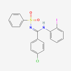 4-chloro-N-(2-iodophenyl)-N'-(phenylsulfonyl)benzenecarboximidamide